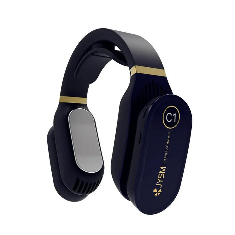 USB Portable Hanging Neck Fan Cooling Cooler Heater Heating Air Conditioner Neck Massager for Home Office, Travel SmartPaws