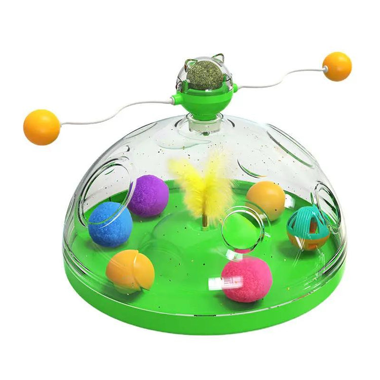 Meows Windmill Funny Cat Toys Interactive Multifunctional Turntable Pet Educational Toys With Catnip Luminous Ball Pinwheel Toys Pet Products SmartPaws