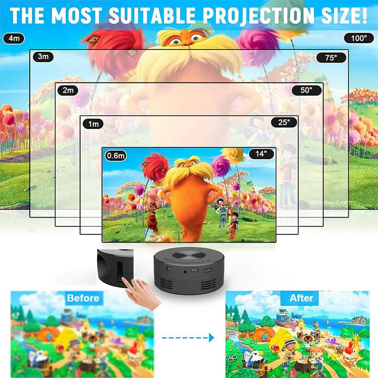 Home Projector Mini Portable Mini Portable Children&