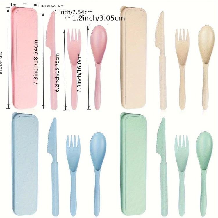 Sustainable Diet 4-Piece Eco-Friendly Cutlery Set Biodegradable Reusable SmartPaws