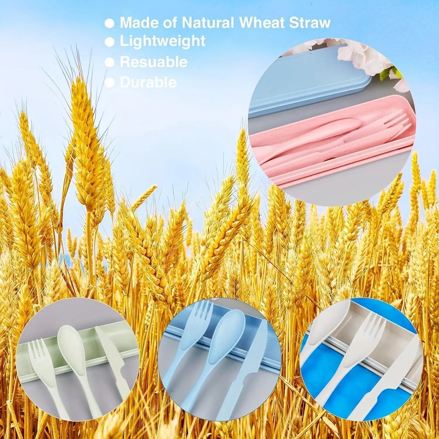 Sustainable Diet 4-Piece Eco-Friendly Cutlery Set Biodegradable Reusable SmartPaws