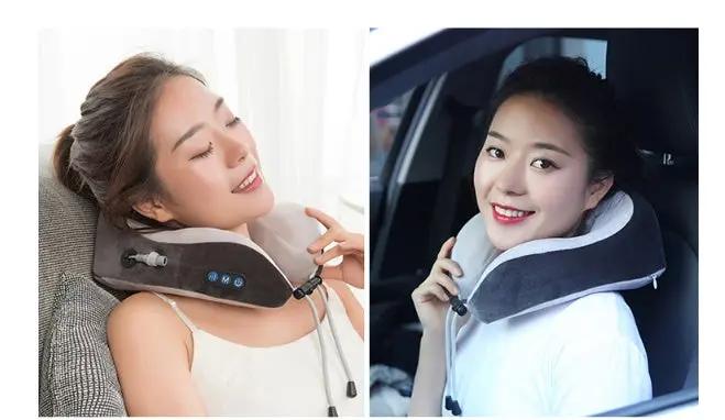 Electric Neck Massager U shaped Pillow Multifunctional Portable Shoulder Cervical Massager Outdoor Home Car  Massage SmartPaws