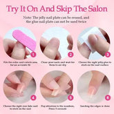 GGddsha 2025 Long Nail Designs Reusable PMMA AcrylicBaroque Glass Style Press-on Nails With Box Gifts ForWomen,Mosaic Mirage SmartPaws