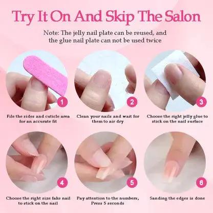 GGddsha 2025 Long Nail Designs Reusable PMMA AcrylicBaroque Glass Style Press-on Nails With Box Gifts ForWomen,Mosaic Mirage SmartPaws