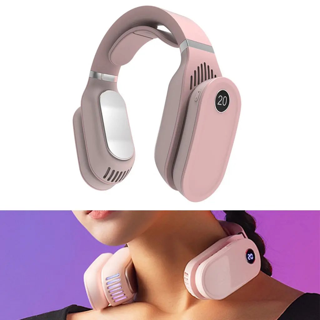 USB Portable Hanging Neck Fan Cooling Cooler Heater Heating Air Conditioner Neck Massager for Home Office, Travel SmartPaws