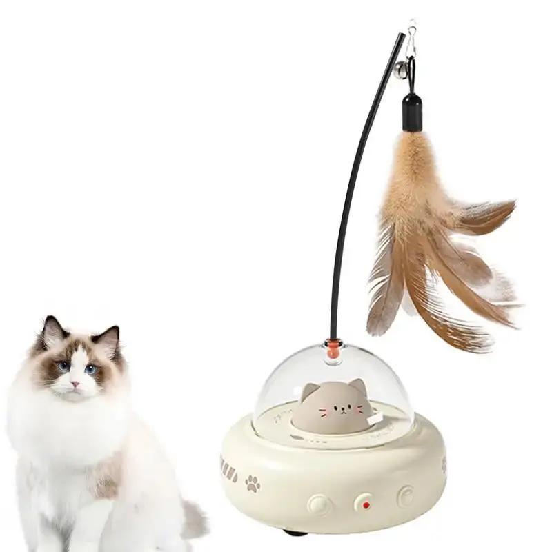 Electric Cat Interactive Toy Pet Toys With Feather Cat Teaser Wand Rechargeable Electric Sensing Pet Toys For Chasing Training SmartPaws