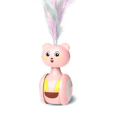 Cat Interactive Feather Toys Pet Bumbler Funny Toy Interactive Cats Toys Cat Rolling Teaser Feather Wand Toys Rotating Ball SmartPaws