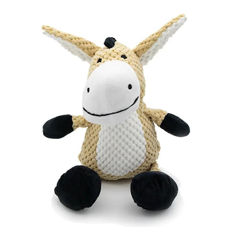 Dog Plush Toys Pet Squeaky Animal CuteShape Toy Dog Bite-Resistant Clean Teeth Chew Toy Pet Supplies Interactive Toys SmartPaws