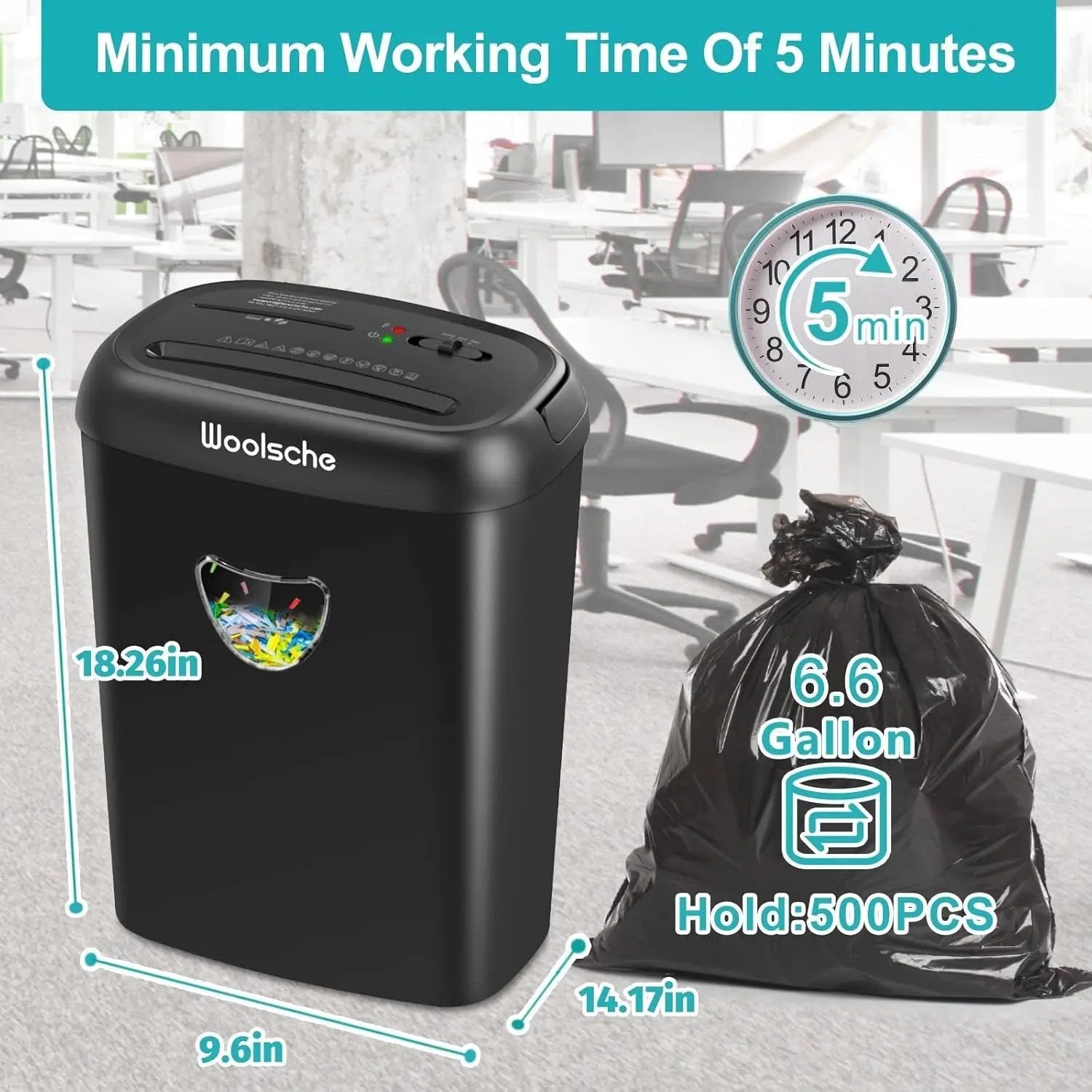 Paper Shredder, 14-Sheet Cross-Cut, 6.6 Gallon Wastebasket, P-4 Security Level, 3 Modes Design - Jam-Proof Heavy-Duty Shredder For Home And Office, FBA Shipping SmartPaws