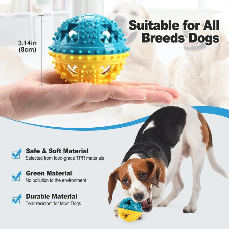 Dog Chew Toys Grinding Teeth Sound Ball Toys Leaking Food Balls Anti Bite Interactive Training Cleaning Teeth Toys Pet Products SmartPaws