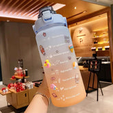 Stickers Water Bottle With Straw 2000ml Cute Portable Scale Bottle SmartPaws