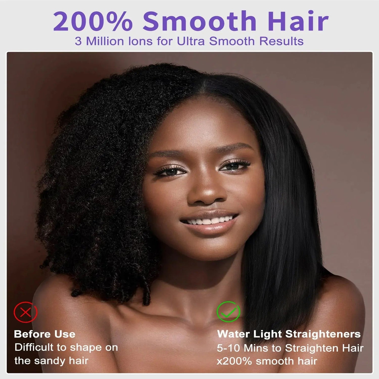 Steam Straighteners For Hair, Professional Salon Titanium Vapor Straightening Irons, High-end Salon Water Light Steam Flat Iron 24 Hour Anti-frizz Make Hair Smooth And Adds Shine SmartPaws