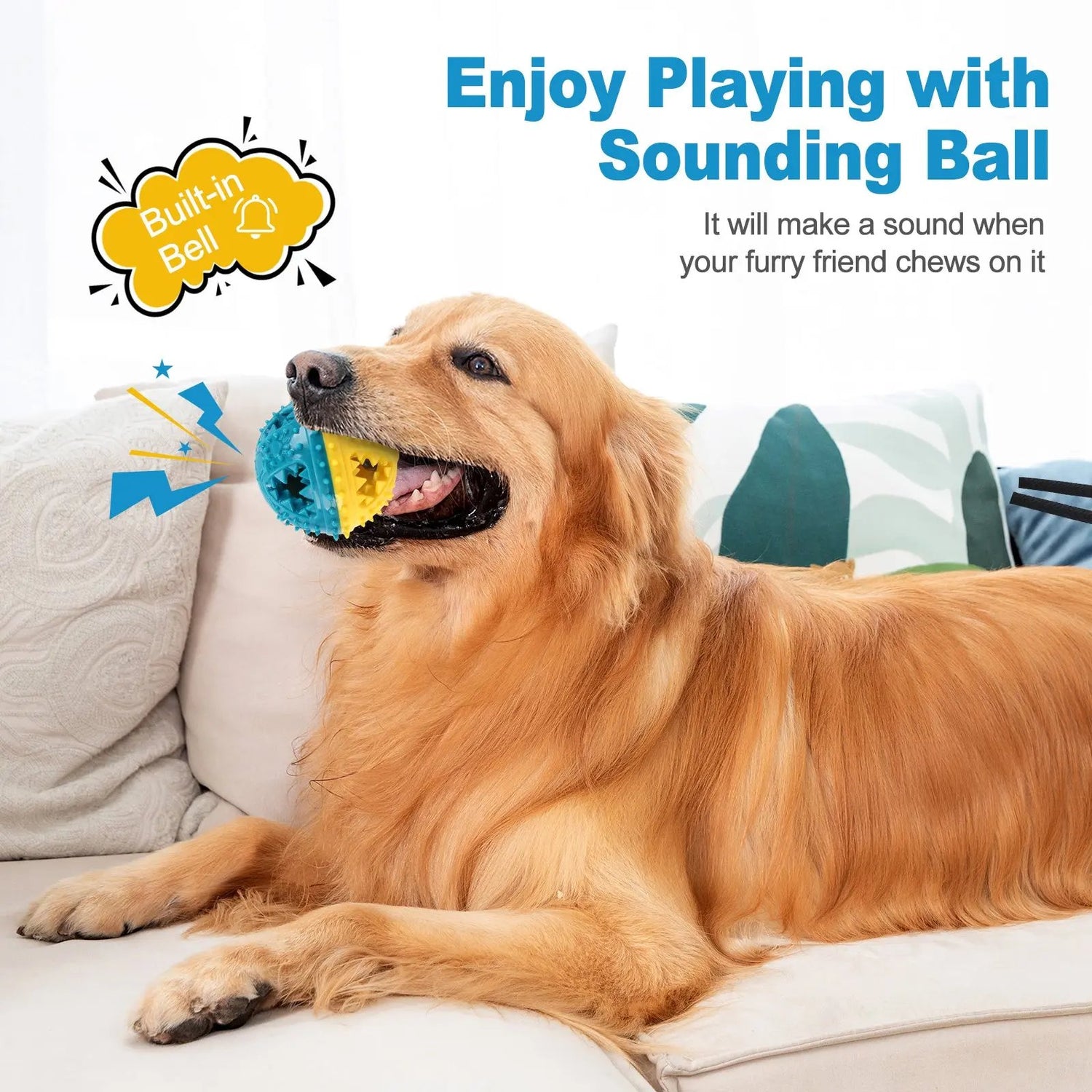 Dog Chew Toys Grinding Teeth Sound Ball Toys Leaking Food Balls Anti Bite Interactive Training Cleaning Teeth Toys Pet Products SmartPaws