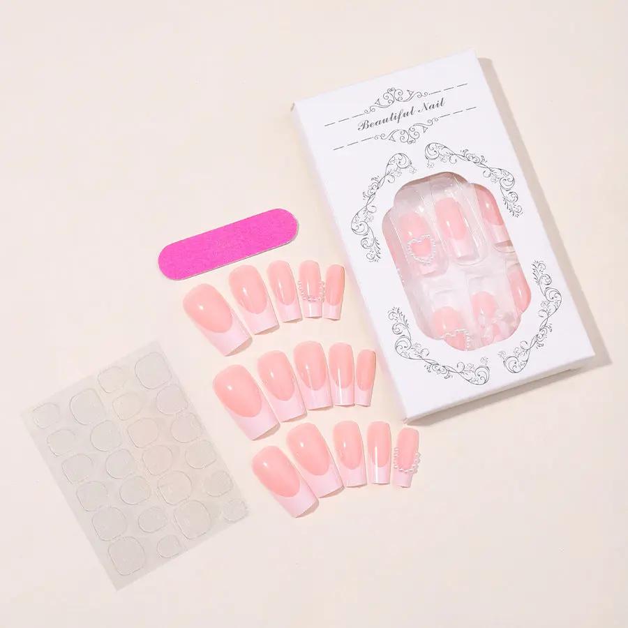 French Love Pearl Fake Nails Removable Nail Stickers - SmartPaws