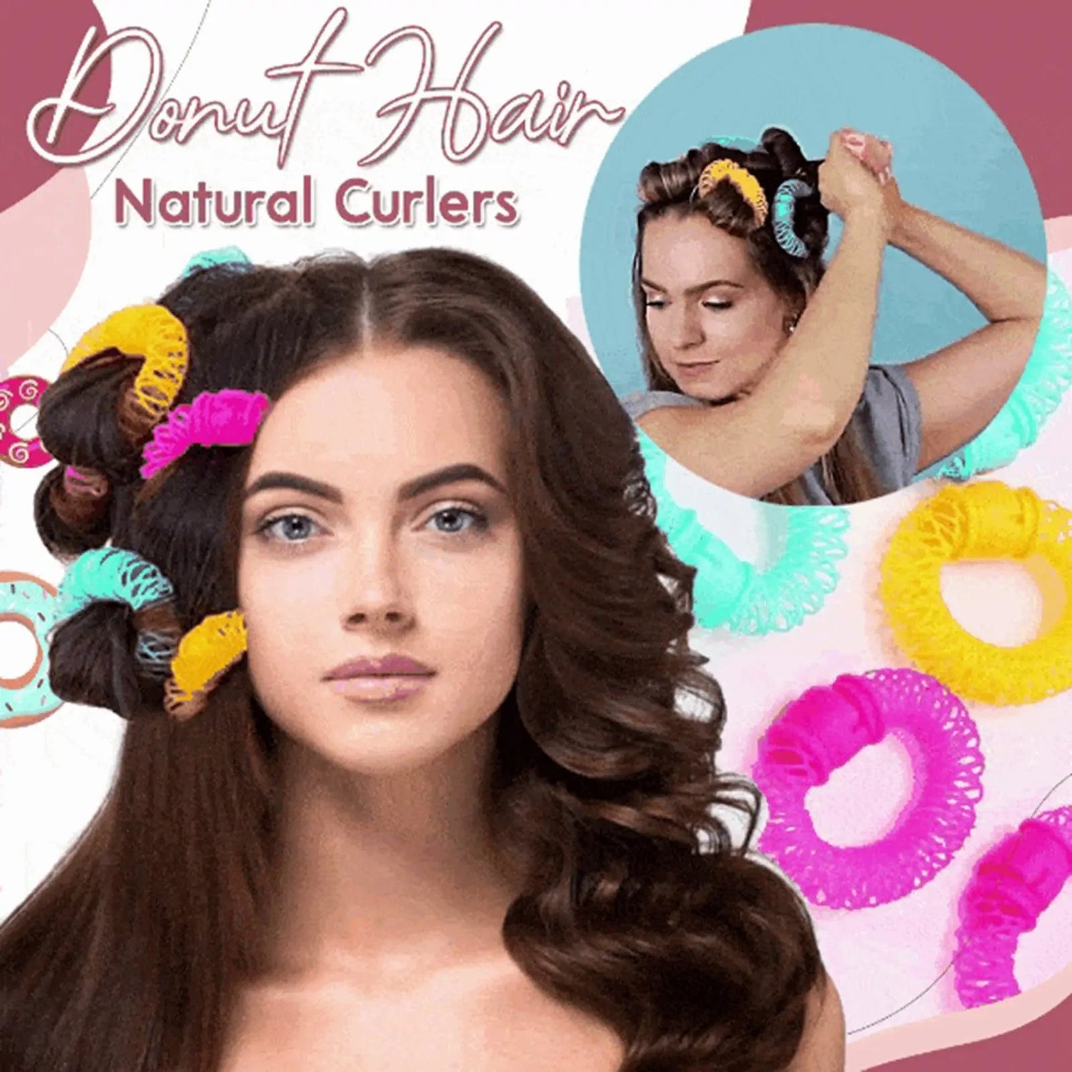 Donut Hair Rollers Magic Sticks Hair Natural Curlers Circle Spiral Plastic DIY Hair Styling Curly SmartPaws