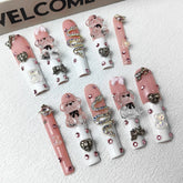 GGddsha 2024 New PMMA Acrylic Press On Nails StunningBling Nails, Rhinestone Fake Nails, Glitter Rhinestone NailsGradient  Fake NailsEnchanted Duo SmartPaws