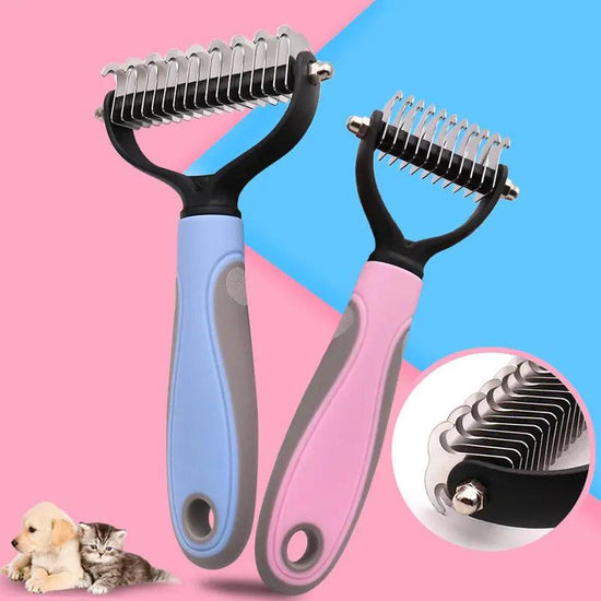 Stainless Double-sided Pet Brush Hair Removal Comb Grooming Dematting Dog Grooming Shedding Tools SmartPaws