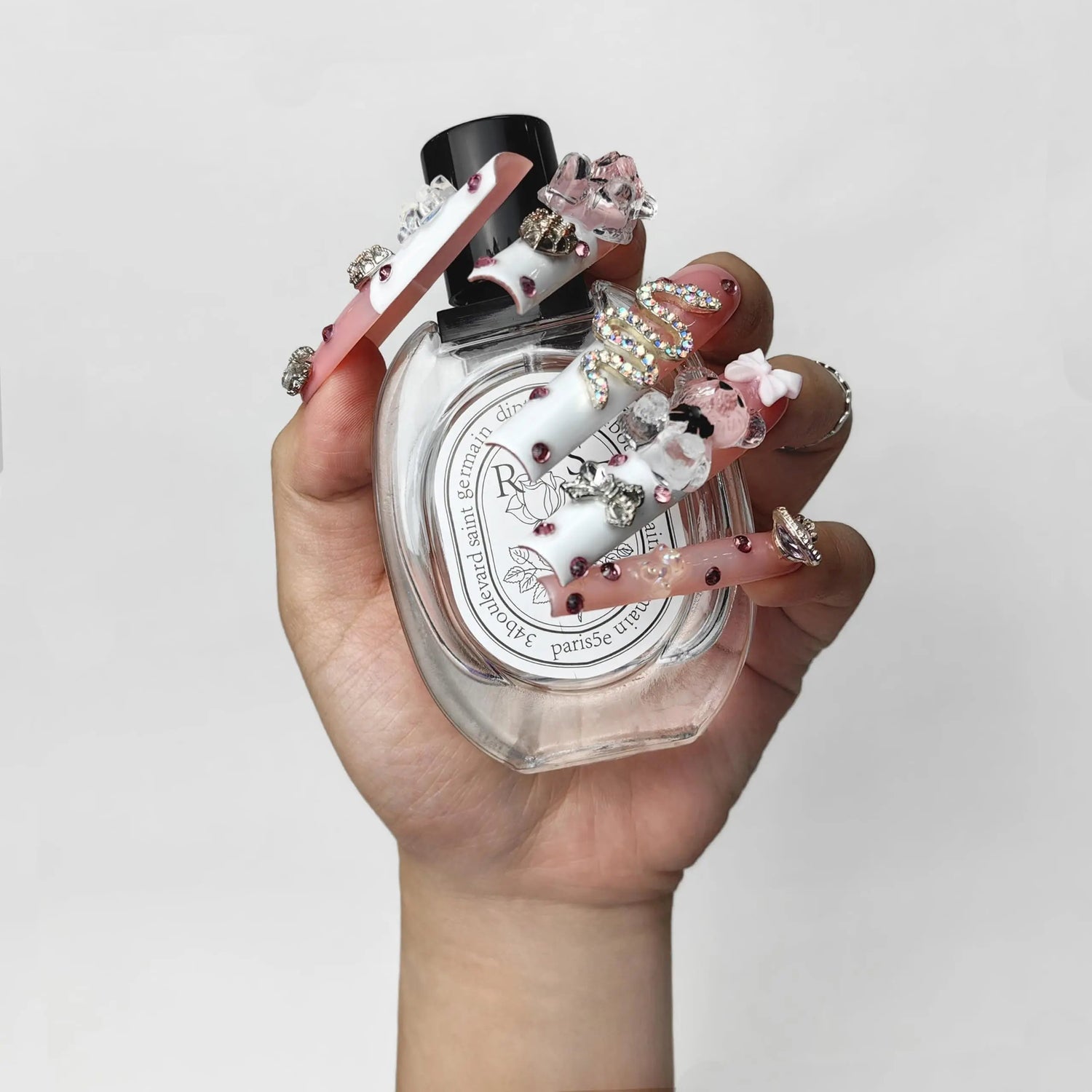 GGddsha 2024 New PMMA Acrylic Press On Nails StunningBling Nails, Rhinestone Fake Nails, Glitter Rhinestone NailsGradient  Fake NailsEnchanted Duo SmartPaws