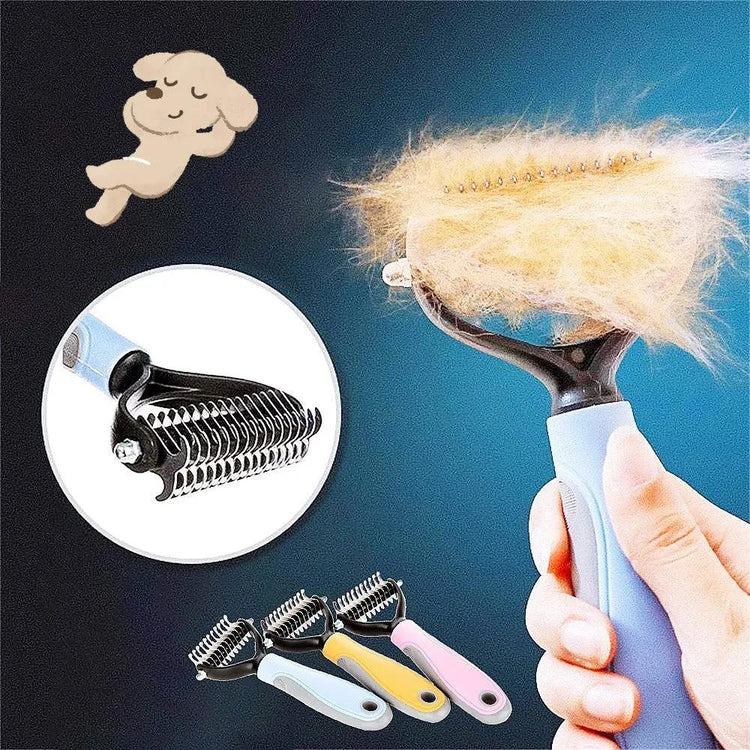 Stainless Double-sided Pet Brush Hair Removal Comb Grooming Dematting Dog Grooming Shedding Tools SmartPaws