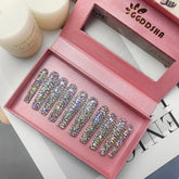 GGddsha 2025 Long Novel Design And Reusable PMMAAcrylic Press On Nails  Handmade Nails Full CoverLuxurious 3D Crystal False Nails With Box Gifts,Stellar Shine SmartPaws