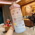 Stickers Water Bottle With Straw 2000ml Cute Portable Scale Bottle SmartPaws