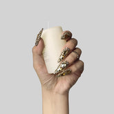 GGddsha Full Diamond Medium Almond Press On NailsReusable PMMA Acrylic Handmade Nails Full Deluxe 3DCrystal Fake Nails W Box Gift For Women,Crown Jewel SmartPaws