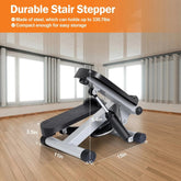 Exercise Stepper For Women Mini Fitness Stepper With 2 Resistance Bands LCD Monitor Max 330.7LBS Load Stair Stepper Quiet Stepper SmartPaws
