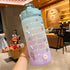 Stickers Water Bottle With Straw 2000ml Cute Portable Scale Bottle SmartPaws