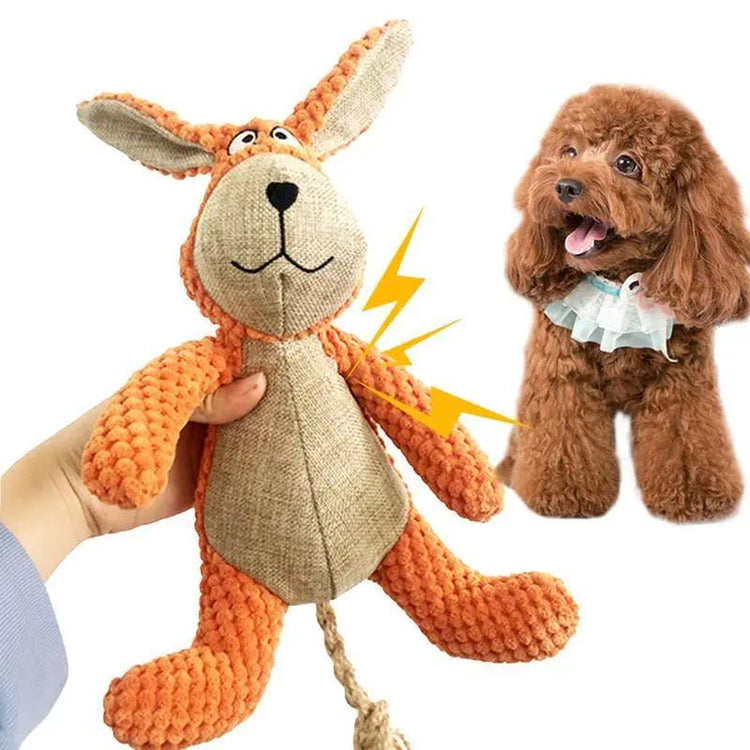 Dog Plush Toys Pet Squeaky Animal CuteShape Toy Dog Bite-Resistant Clean Teeth Chew Toy Pet Supplies Interactive Toys SmartPaws