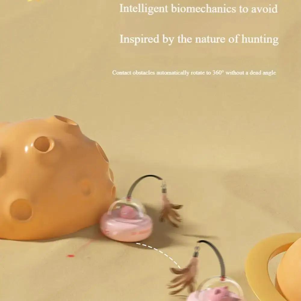 Electric Cat Interactive Toy Pet Toys With Feather Cat Teaser Wand Rechargeable Electric Sensing Pet Toys For Chasing Training SmartPaws