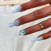 GGDDSHA Handmade Press On Nails, Luxury &Custom Fake Nails 3D Handmade Reusable UVFinished False Nails, Hand-Painted Nail,Nebula Glint SmartPaws