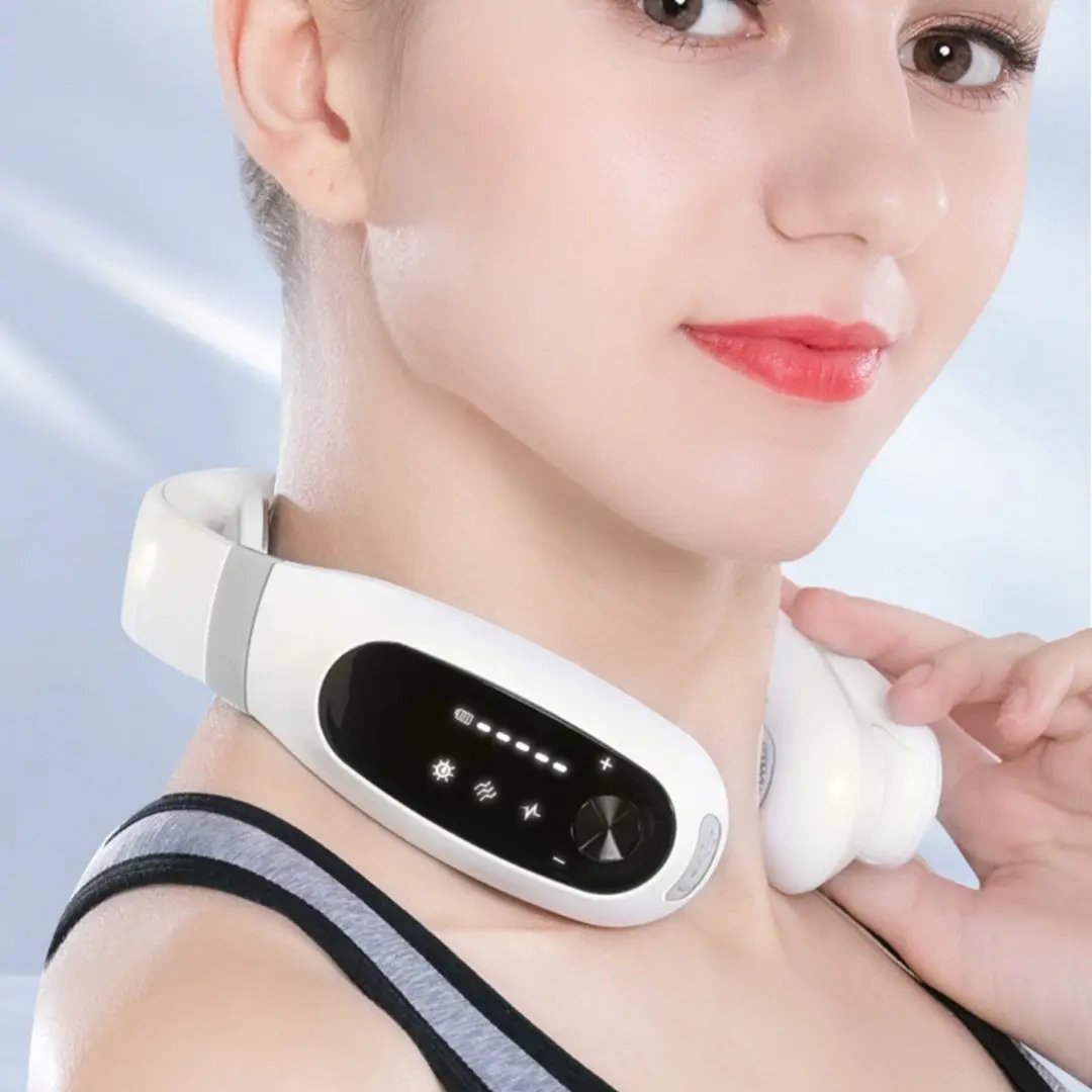 EMS Low Frequency Pulse Vibration Rechargeable Portable Massage Neck Massager SmartPaws