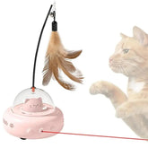 Electric Cat Interactive Toy Pet Toys With Feather Cat Teaser Wand Rechargeable Electric Sensing Pet Toys For Chasing Training SmartPaws