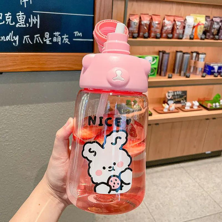 Summer Super Cute Water Cup Straw Cup Student Water Bottle Portable SmartPaws