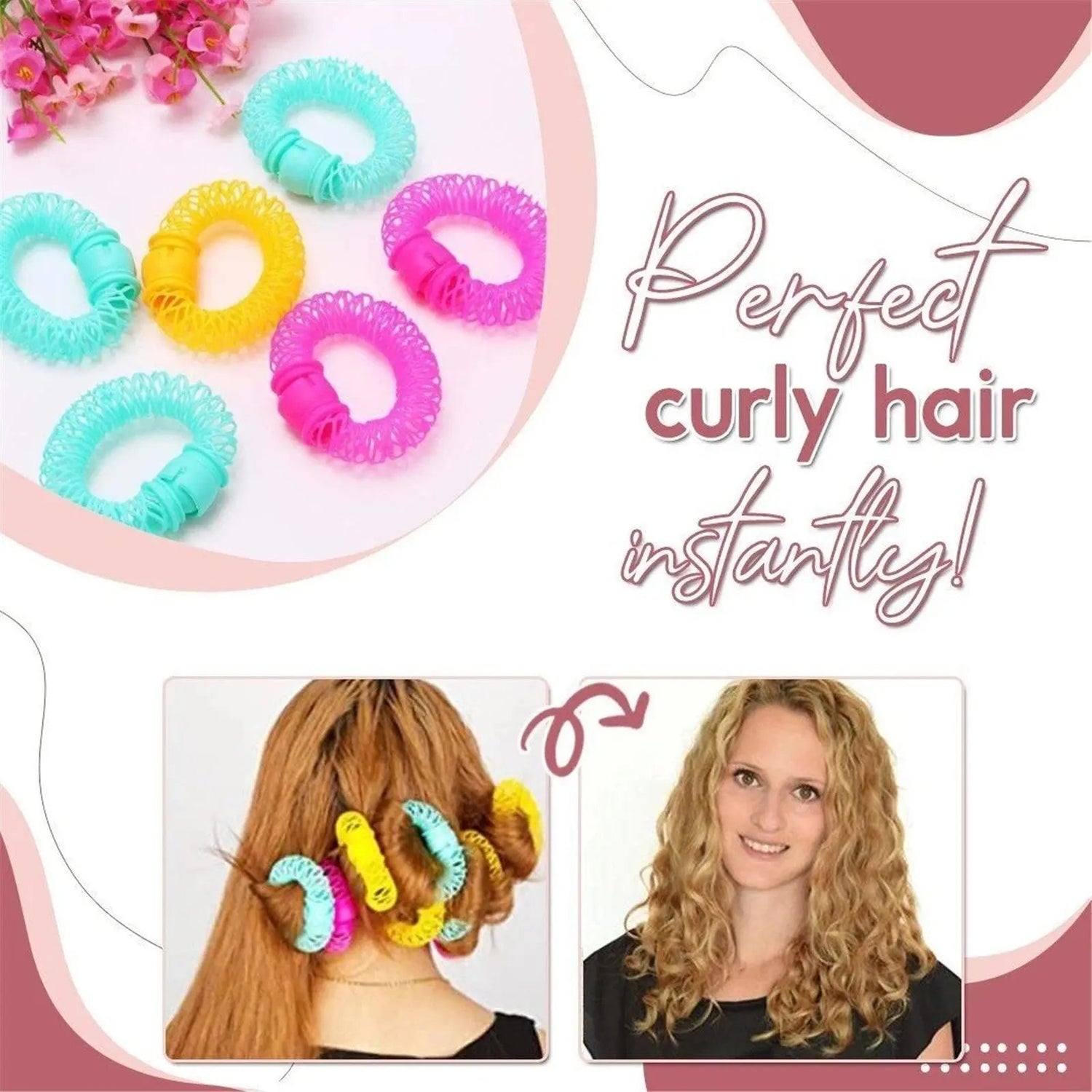 Donut Hair Rollers Magic Sticks Hair Natural Curlers Circle Spiral Plastic DIY Hair Styling Curly SmartPaws