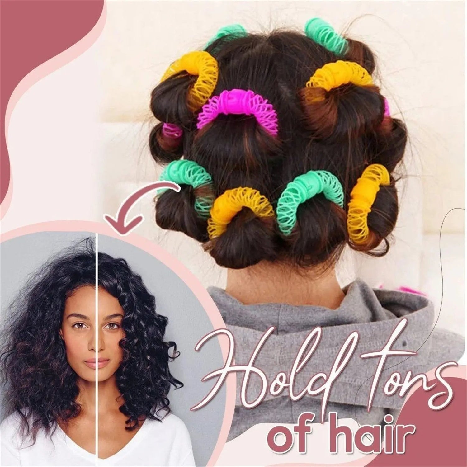 Donut Hair Rollers Magic Sticks Hair Natural Curlers Circle Spiral Plastic DIY Hair Styling Curly SmartPaws