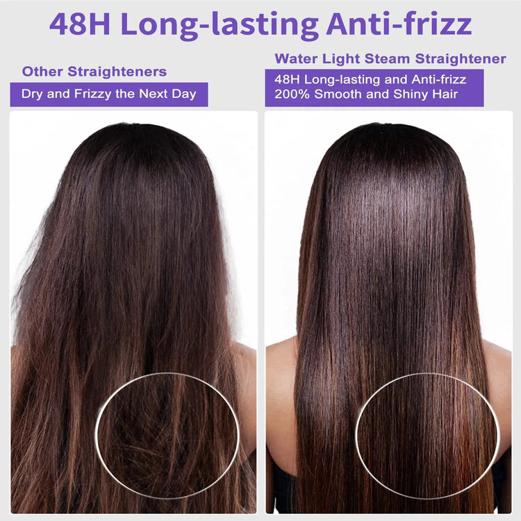 Steam Straighteners For Hair, Professional Salon Titanium Vapor Straightening Irons, High-end Salon Water Light Steam Flat Iron 24 Hour Anti-frizz Make Hair Smooth And Adds Shine SmartPaws