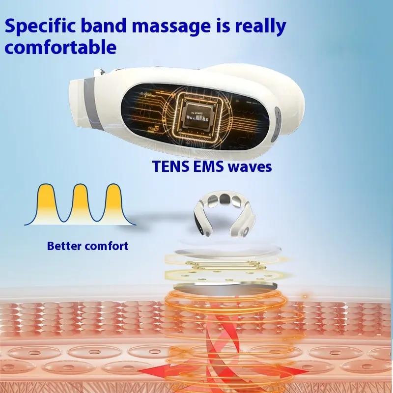 EMS Low Frequency Pulse Vibration Rechargeable Portable Massage Neck Massager SmartPaws