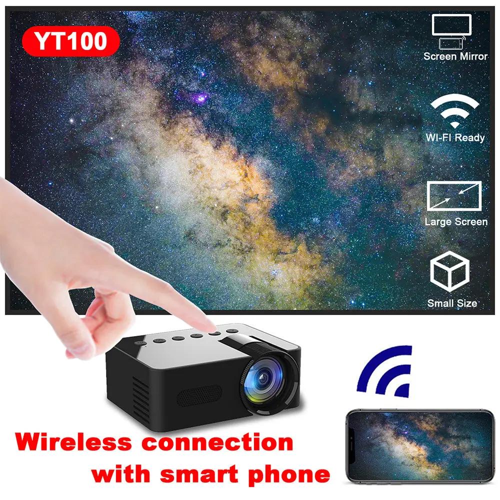 YT100 Home Mini Portable Mini Projector HD Home Wireless Mini Phone Projection SmartPaws
