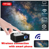YT100 Home Mini Portable Mini Projector HD Home Wireless Mini Phone Projection SmartPaws